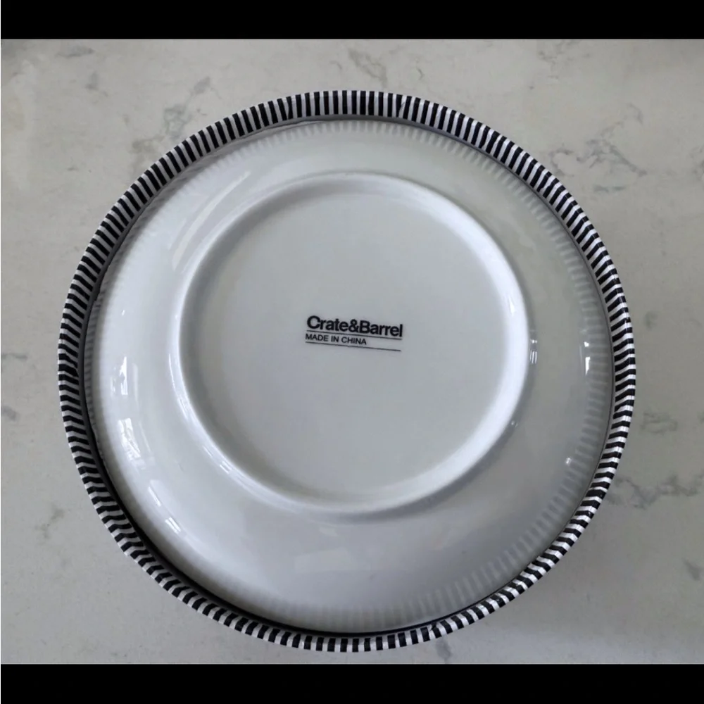 Crate & Barrel White Porcelain Party Plates Set of 6 | 6½
